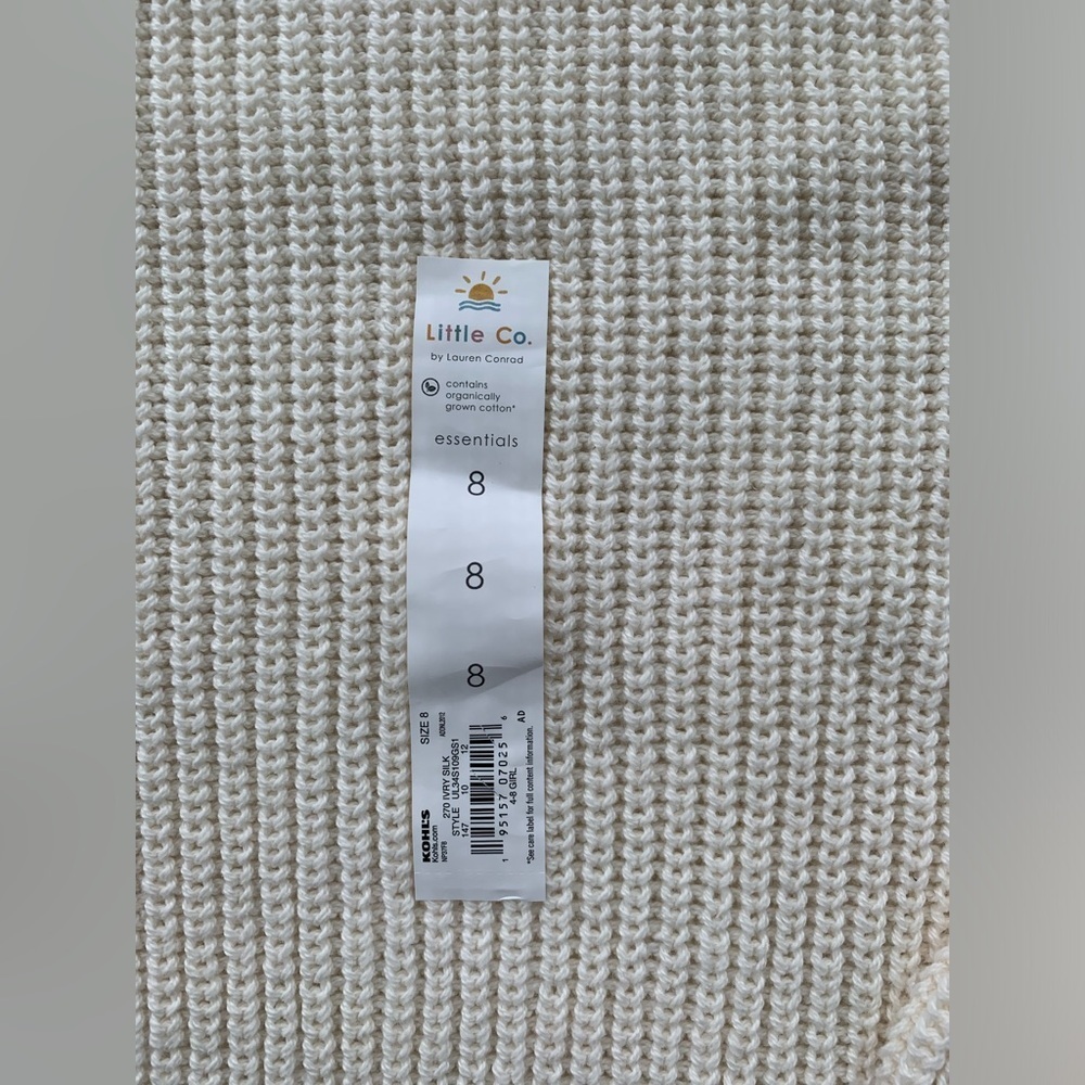 Little Co. NWT Size 8 Ivory Cable Knit Sweater - Picture 5 of 6